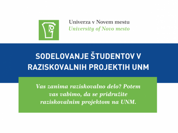 Sodelovanje študentov v raziskovalnih projektih UNM