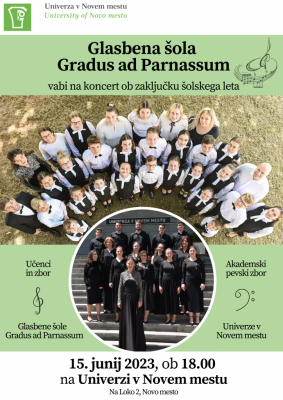 Zaključni koncert glasbene šole Gradus ad Parnassum in Akademskega pevskega zbora UNM